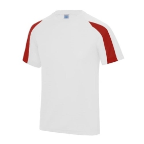 Contrast Cool T JC003 - Arctic White - Fire Red