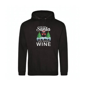 Kerst hoodie - Dear Santa Just bring Wine.