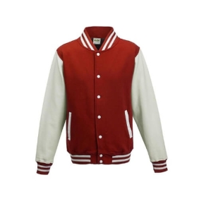 Varsity Jackets JH043 Fire red-Arctic White.