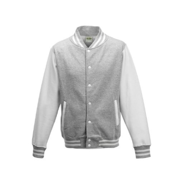 Varsity Jackets JH043 Heather grey-Arctic white.