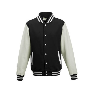 Varsity Jackets JH043 Jet black-Arctic White