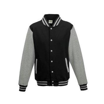 Varsity Jackets JH043 Jet black-Heather grey.