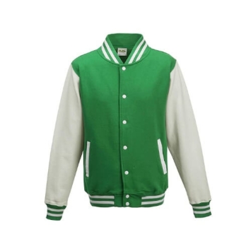 Varsity Jackets JH043 Kelly green-arctic white.